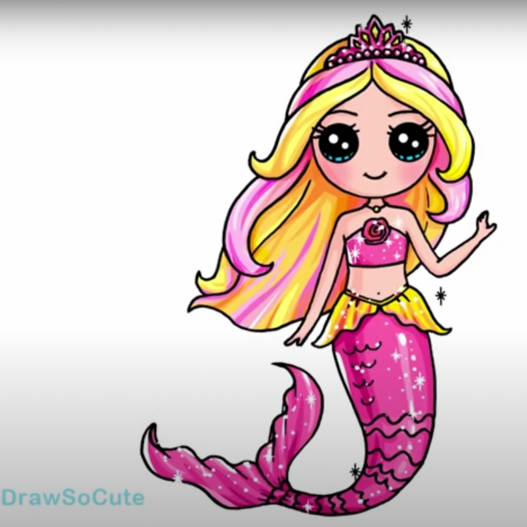 how to draw a realistic mermaid