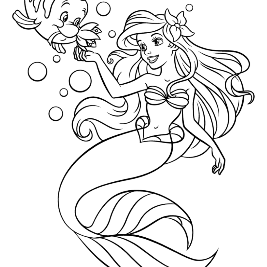 coloring pages of pretty mermaids