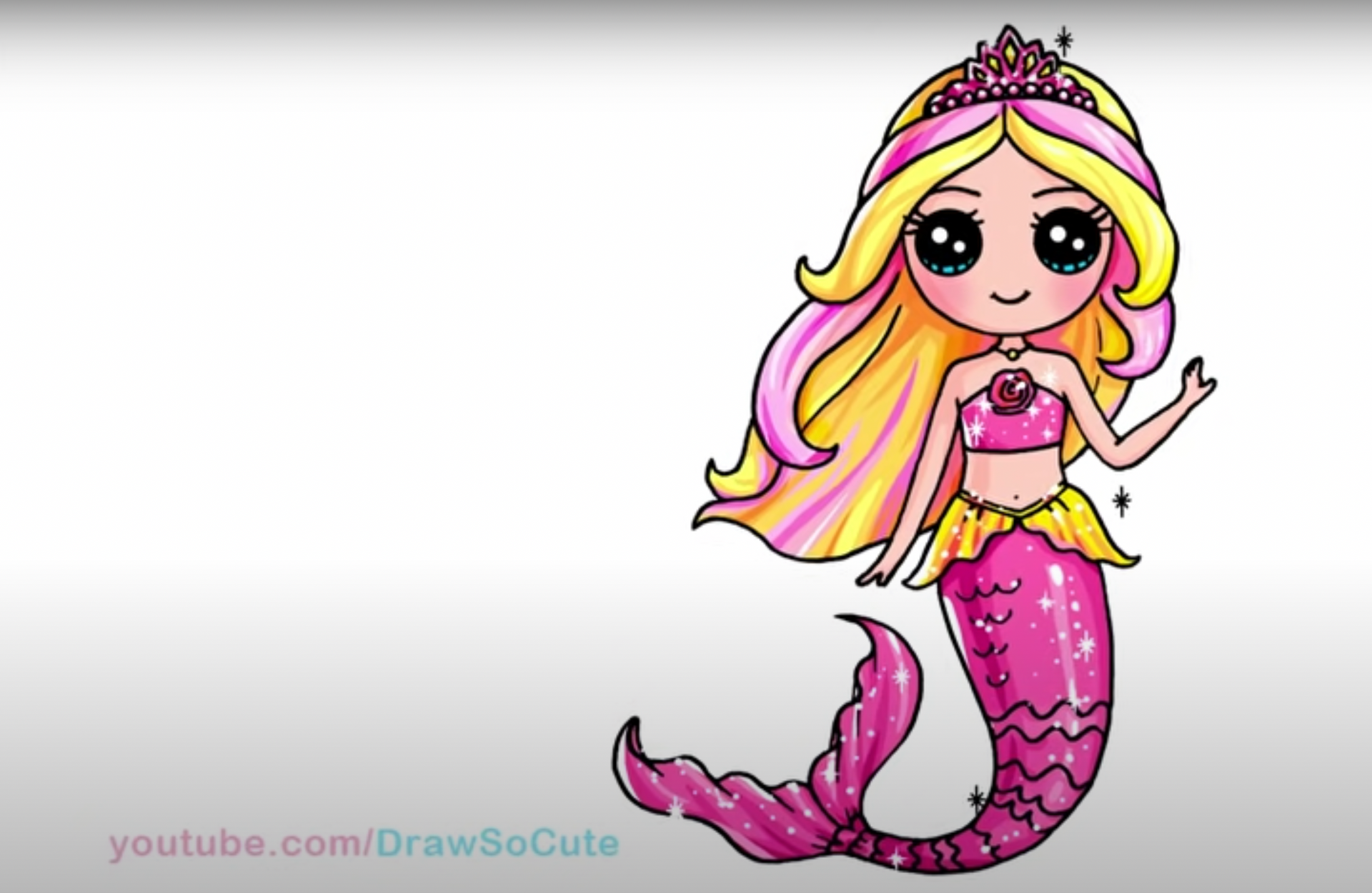how to draw a mermaid for kids