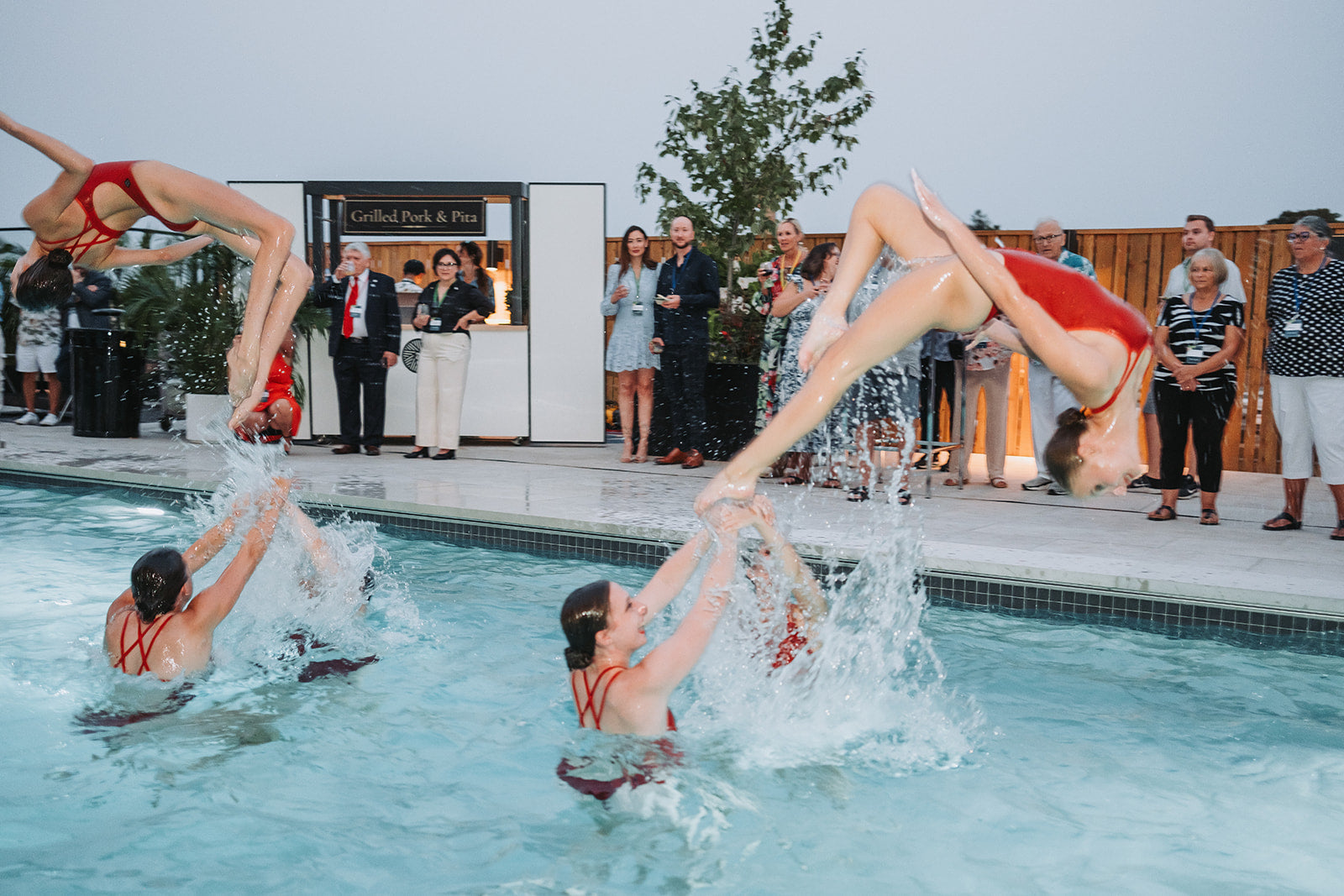 Featured synchronized swimming performance