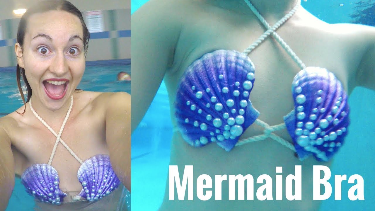 Load video: Mermaid bra clamkini sea shell top Ariel cosplay