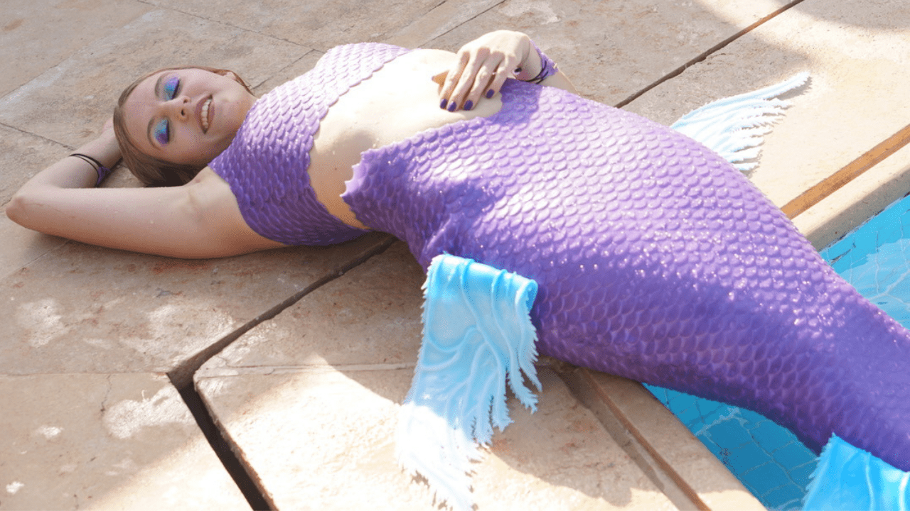 Purple silicone mermaid tail