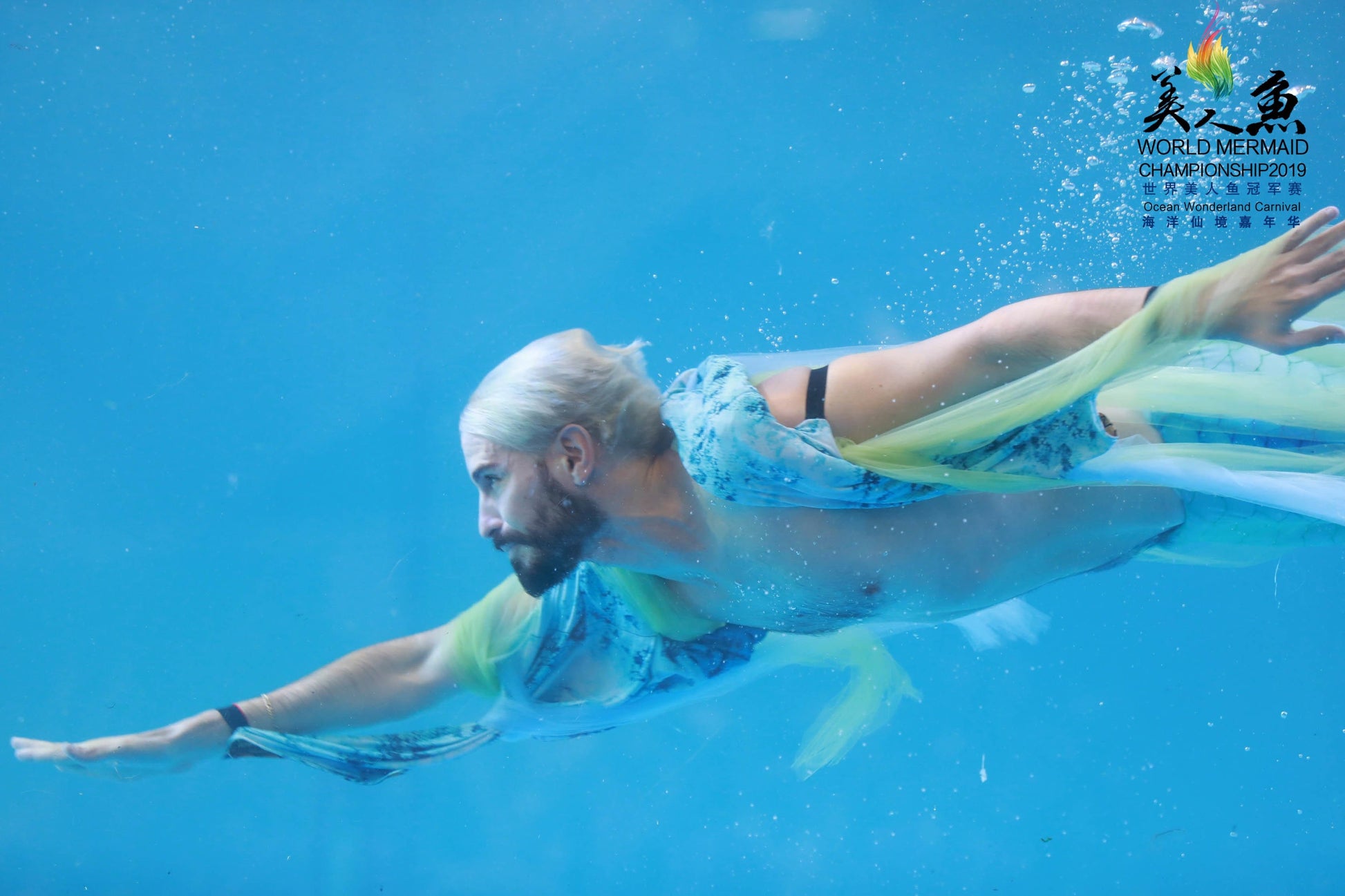 merman performer at World Mermaid Championship