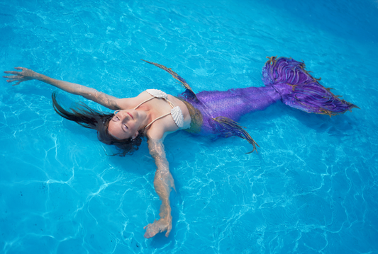 Aqua Silver Mermaid Scales Waterproof Oxford – PrintyFabrics