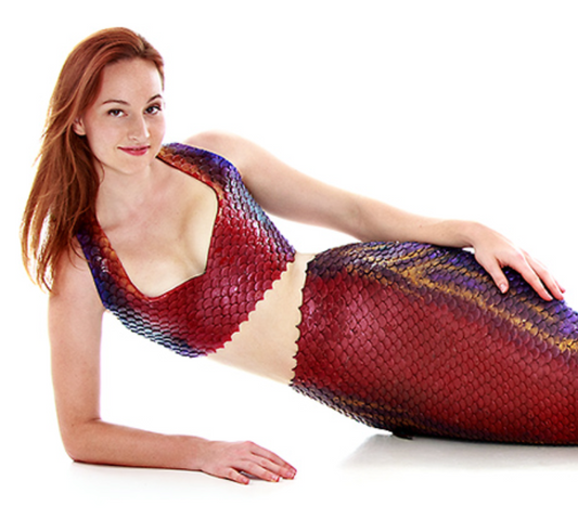 sport bra Silicone mermaid red aquamermaid