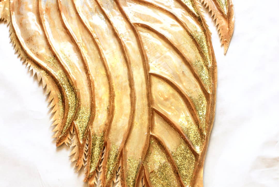 Gold sequin mermaid tail silicone fluke glitter