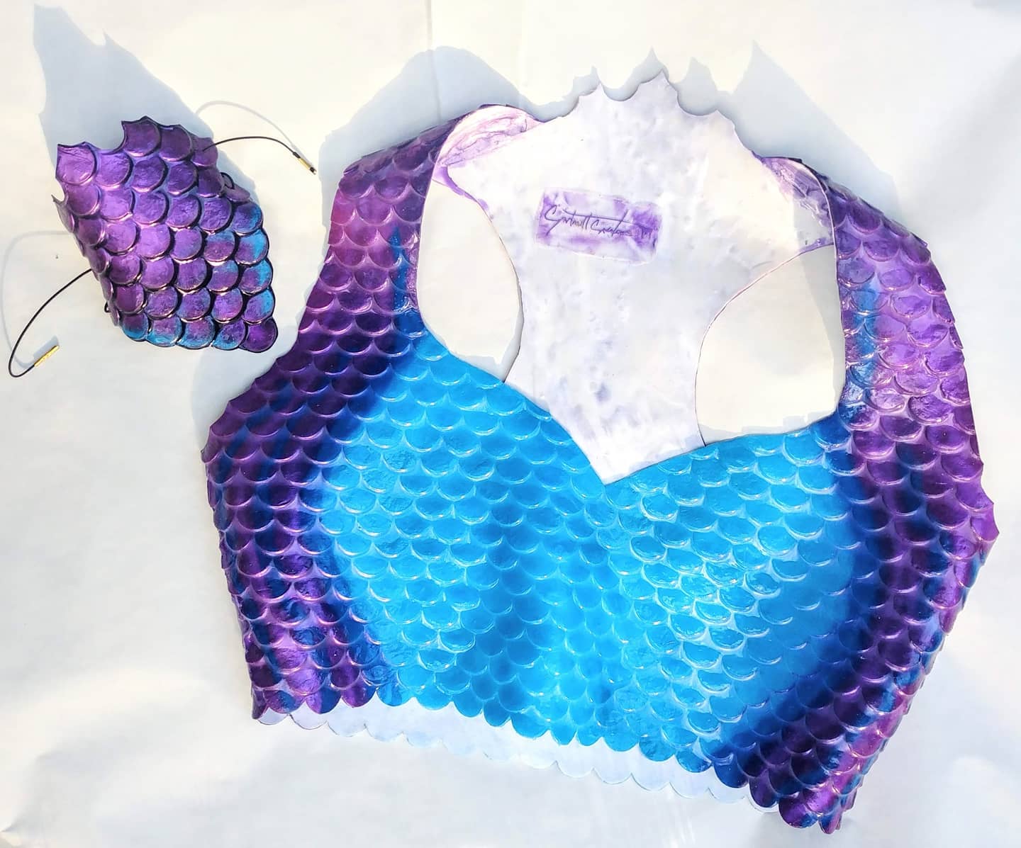 Silicone Mermaid Top in Purple Turquoise